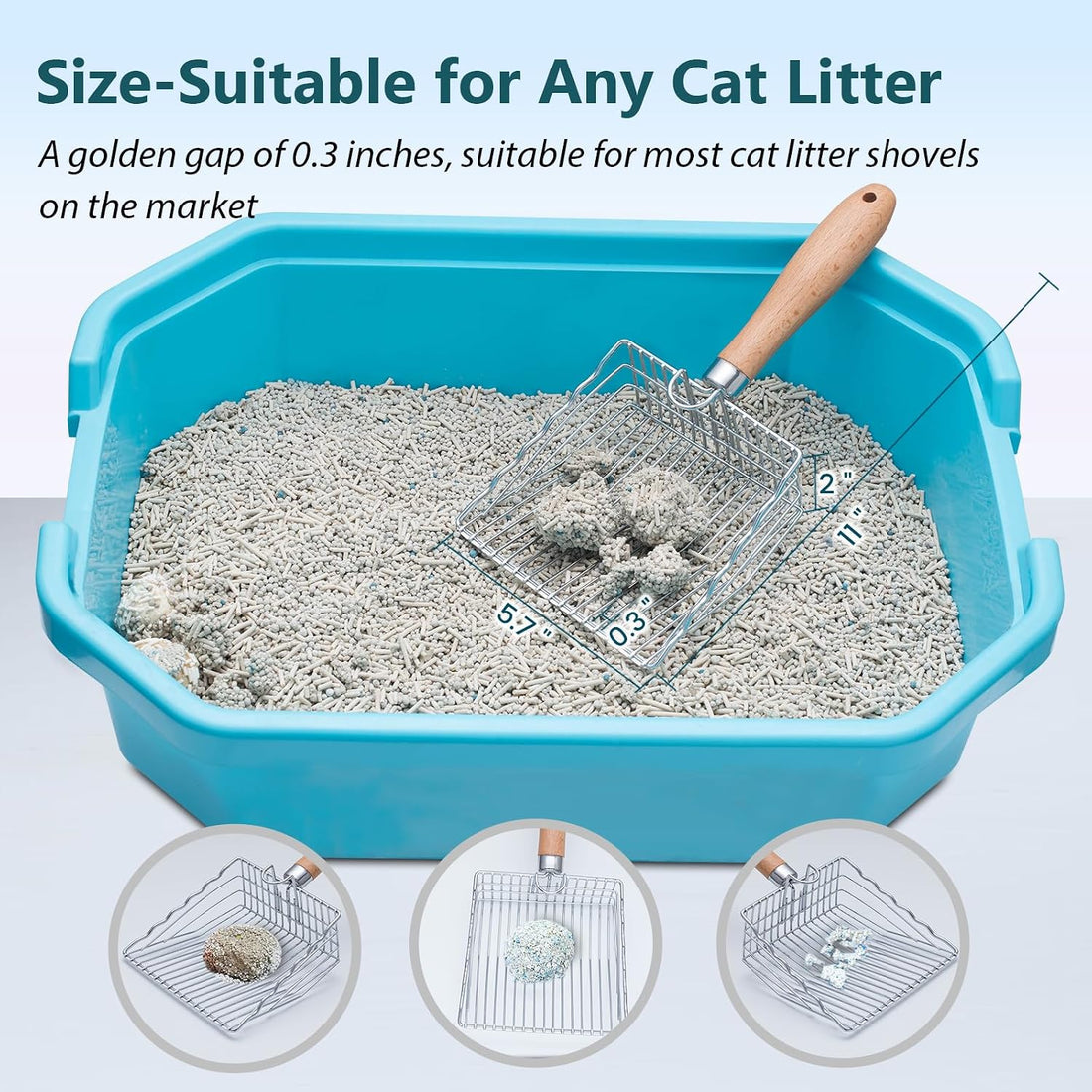 Handzee Cat Litter Scoop, Premium Kitty Shovel with Hook and Hole