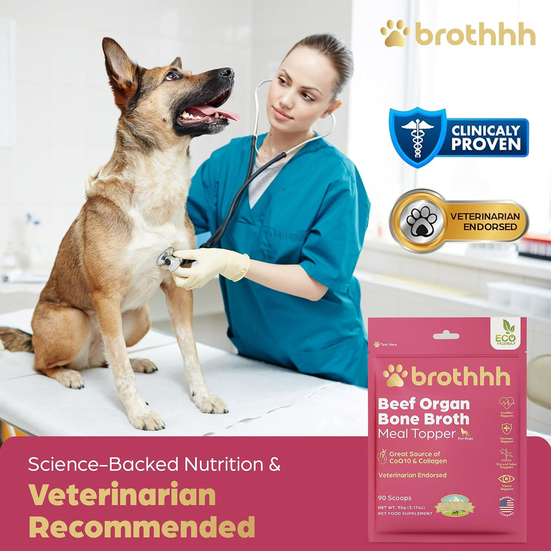 Beef Organ Bone Broth Meal Topper for Dogs - 100% Grass Fed