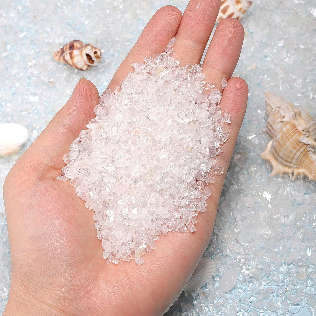 1LB Crystal Chips Stone Clear Quartz 3-5mm Mini Decorative Rock