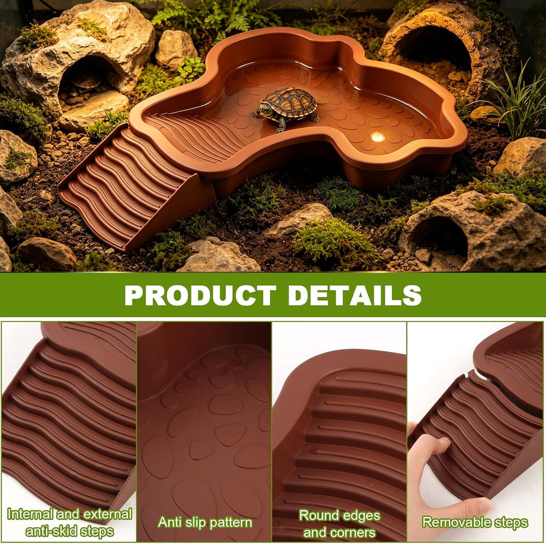 3 Pcs Reptile Bathing Pool Set