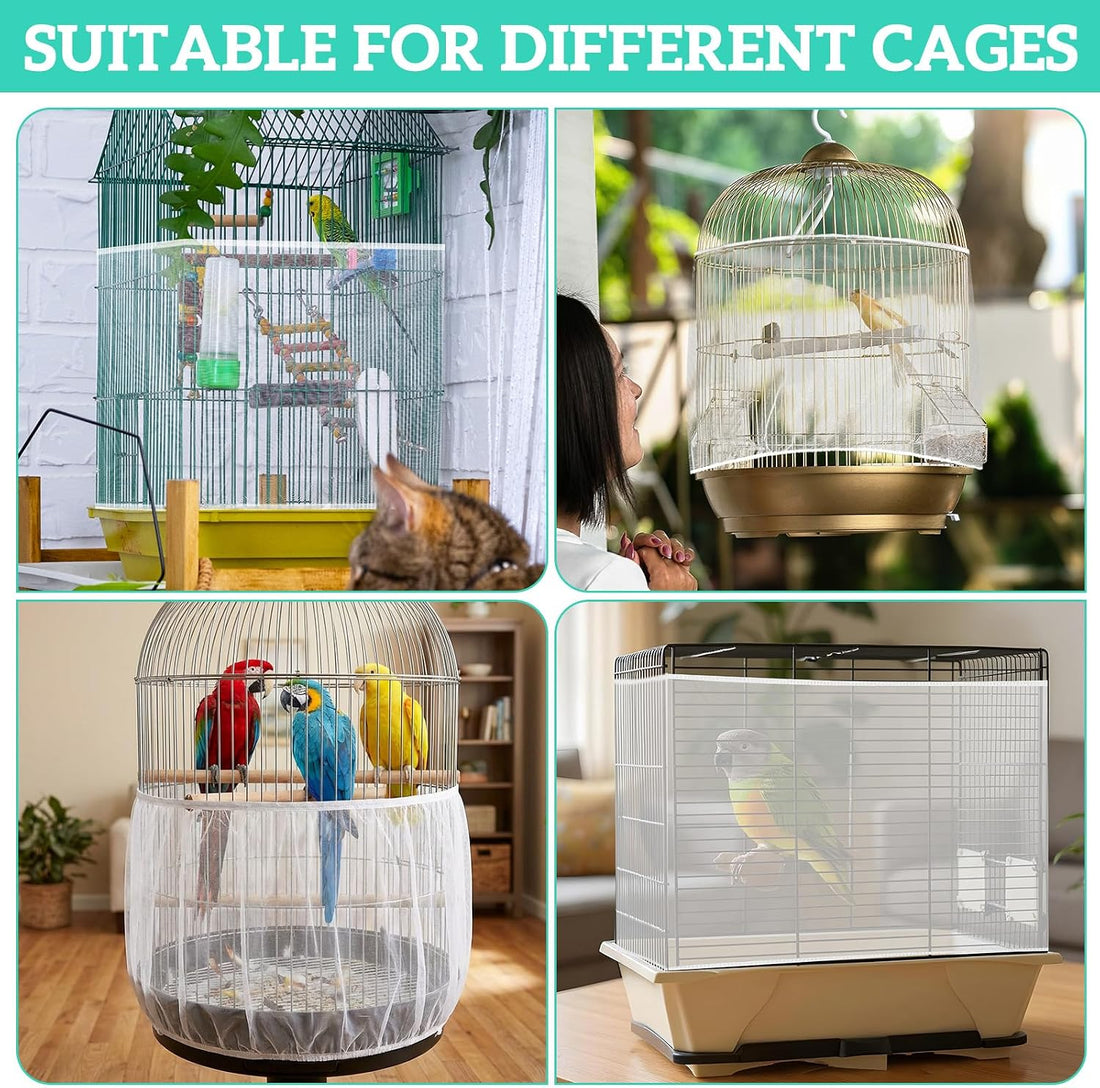 FNANJWQ 2 Pcs Bird Cage Cover Universal Bird Cage Seed Catcher