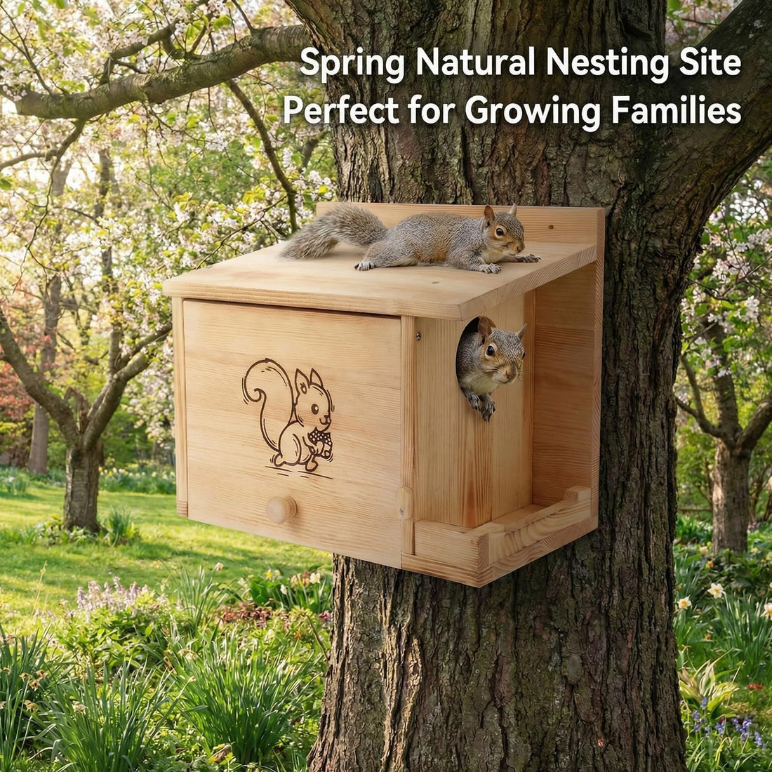 Extra Large Squirrel Houses for Outside 15.7" Outdoor Nest Box