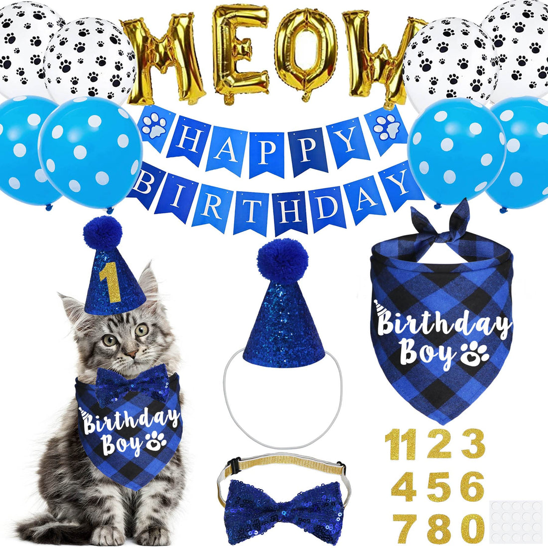 JOTFA Cat Birthday Party Supplies