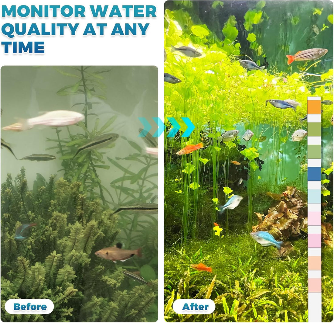 BACNUNN Aquarium Test Strips: 200CT 9 in 1 Fish Tank Water Testing Kit