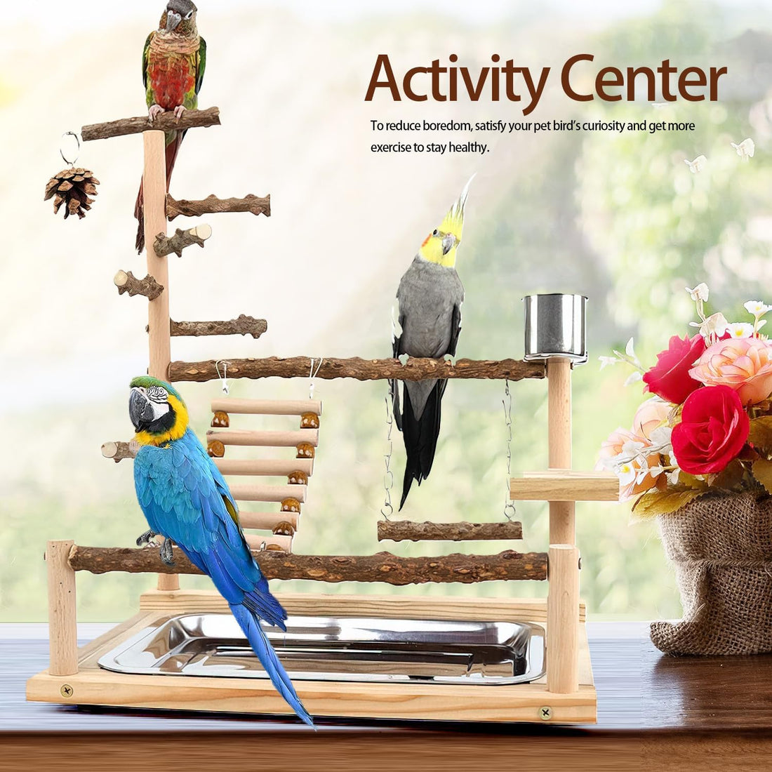 Bird Playground, Parrot Perch Stand