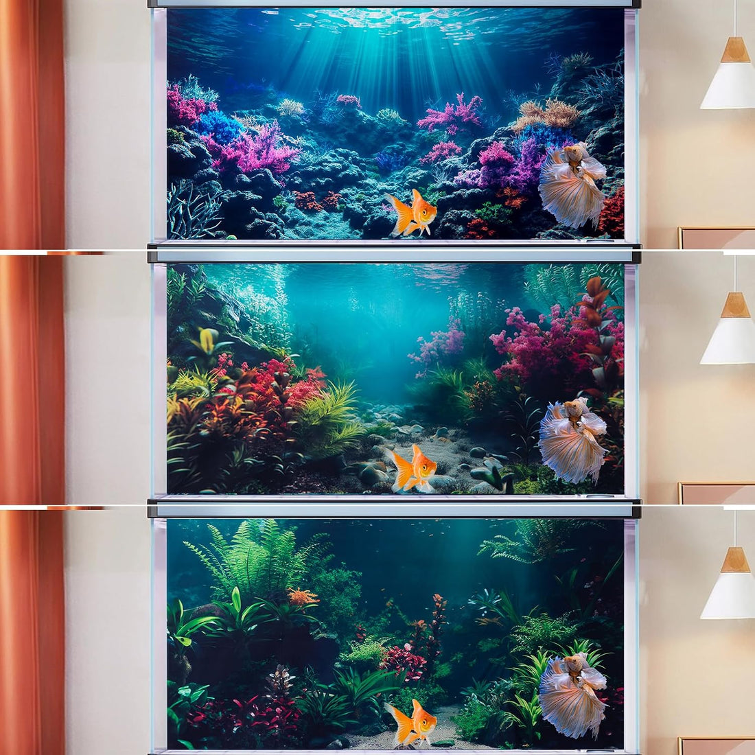 COMSUN 3 Pack Aquarium Background