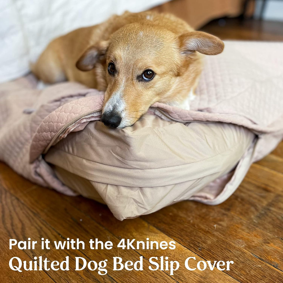 4Knines Dog Bed Cover - Waterproof Heavy‑Duty Zippered Liner, Large