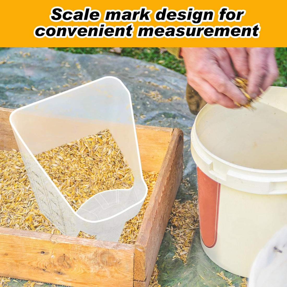 Uiifan 2 Pcs 3 Quart Horse Feed Scoop with Measurements for Farm