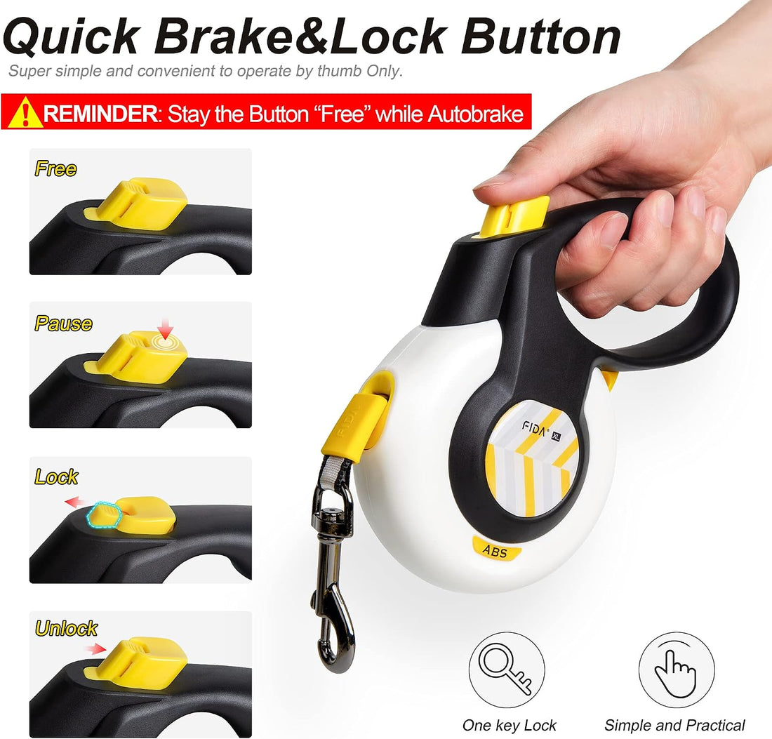 Fida AutoBrake Heavy Duty Retractable Dog Leash, 16 ft