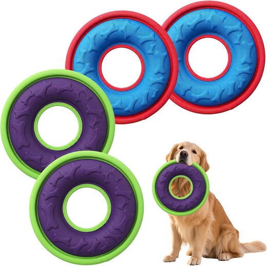 4 Pcs Flying Discs for Dogs, 9.05 Inch Interactive and Catch Fetch