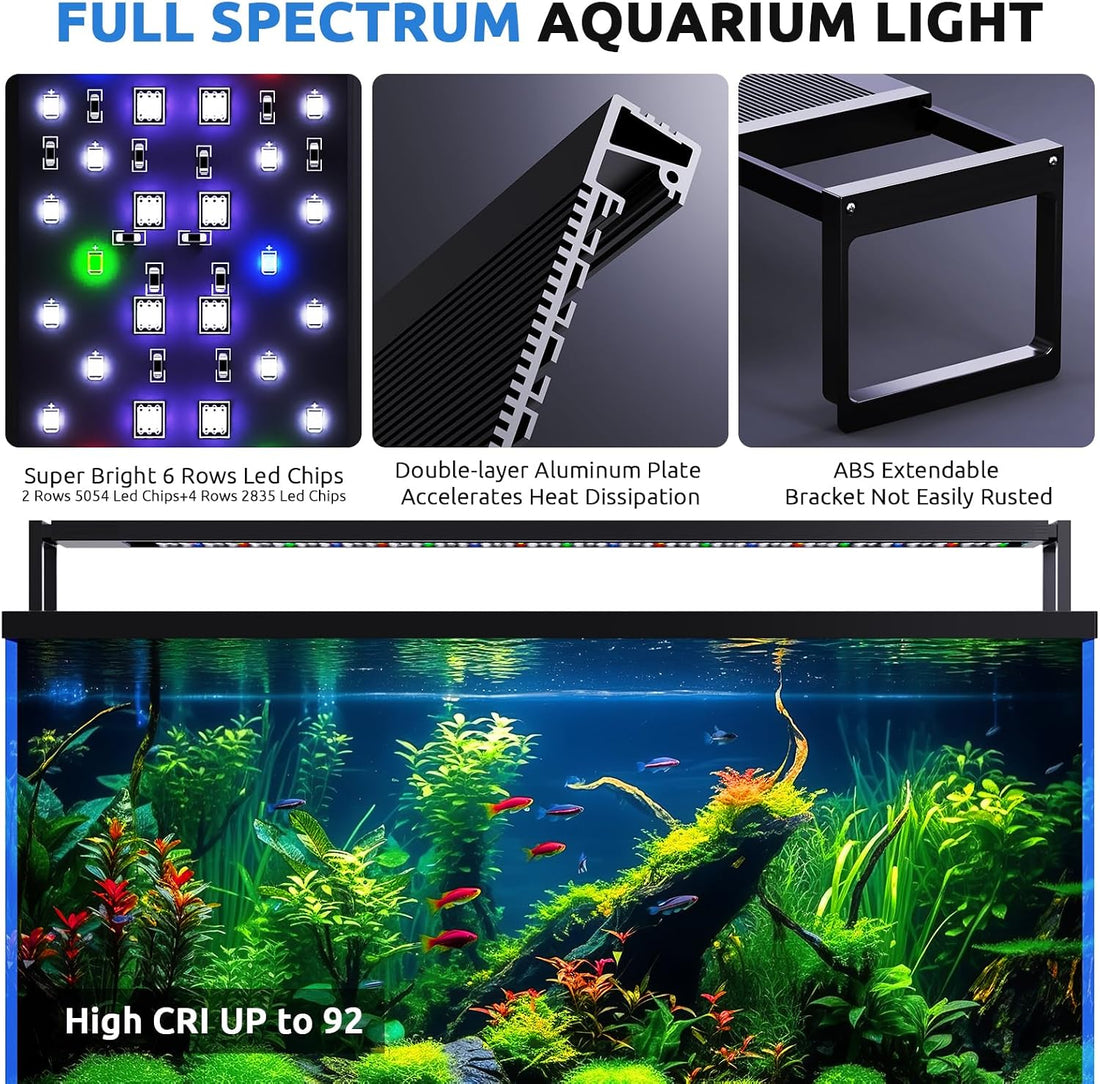 SEAOURA 24/7 LED Aquarium Light for 18-24 Inch Fish Tank Plant