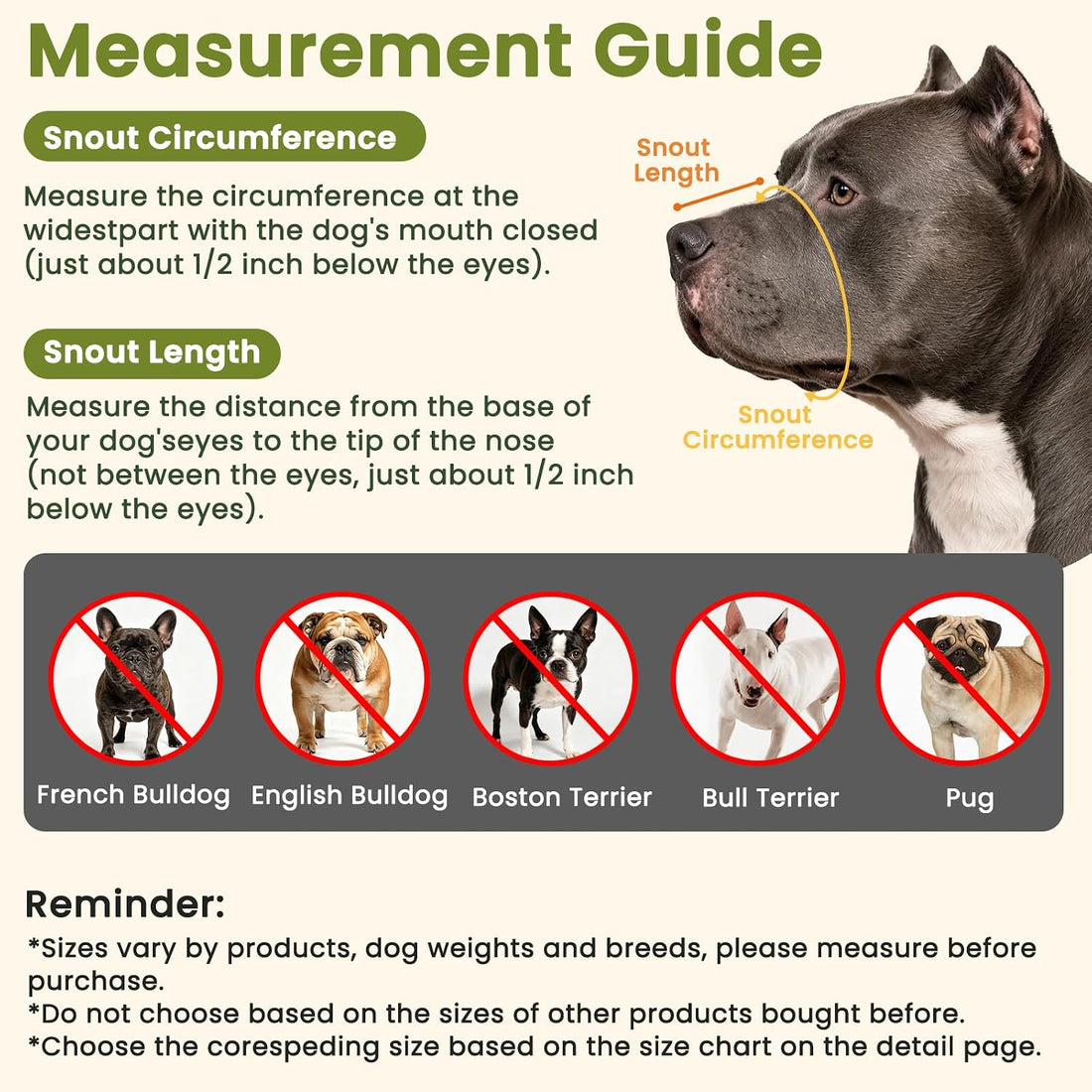 Mayerzon Full Covered Muzzle for Pitbull Bully Rottweiler Medium