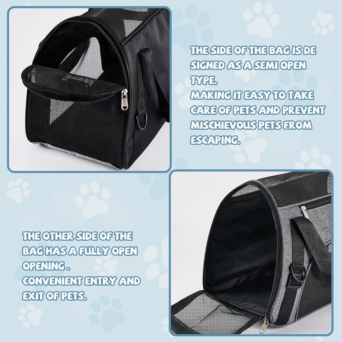 Sweetude 4 Pcs Cat Carrier Soft-Sided Pet Carrying Bag for Cat Under