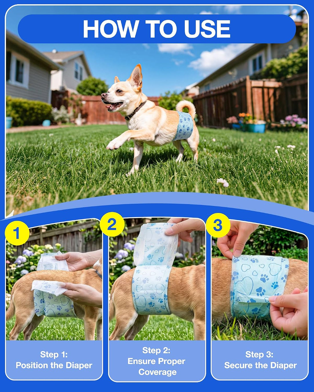 Male Dog Diapers with Wetness Indicator