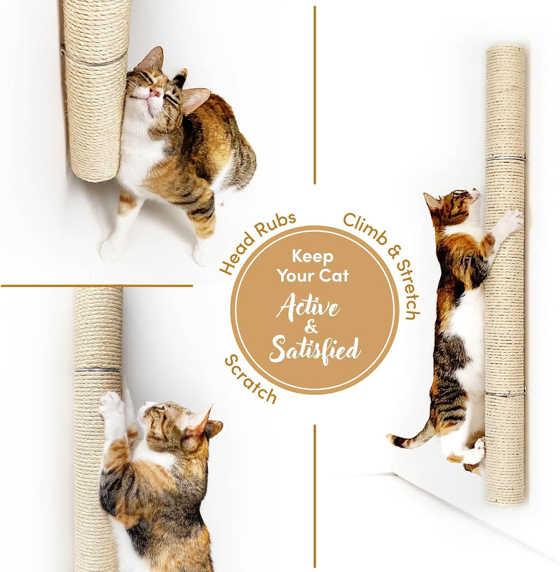 xympo 34" Wall Mounted Cat Scratcher, Sisal Scratching Post
