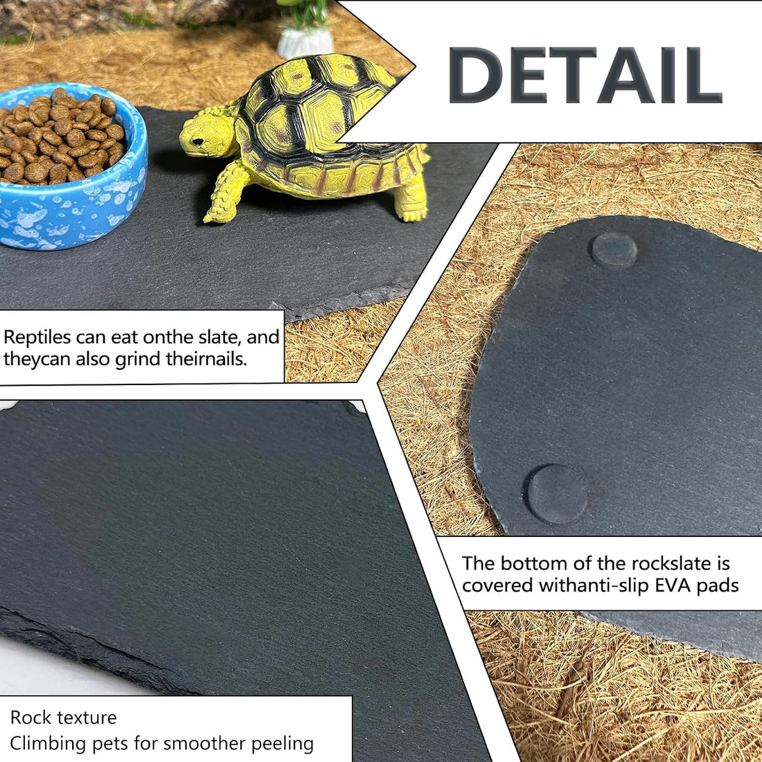 Tfwadmx Reptile Basking Platform,11''x5.5'' Tortoise Rock Plate