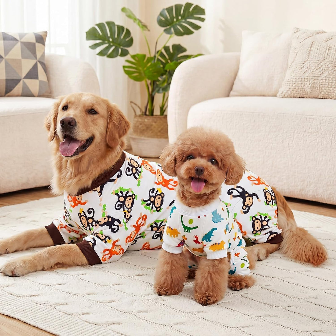 XPUDAC 4 Pack Dog Pajamas Soft Strechy Summer Doggie Clothes