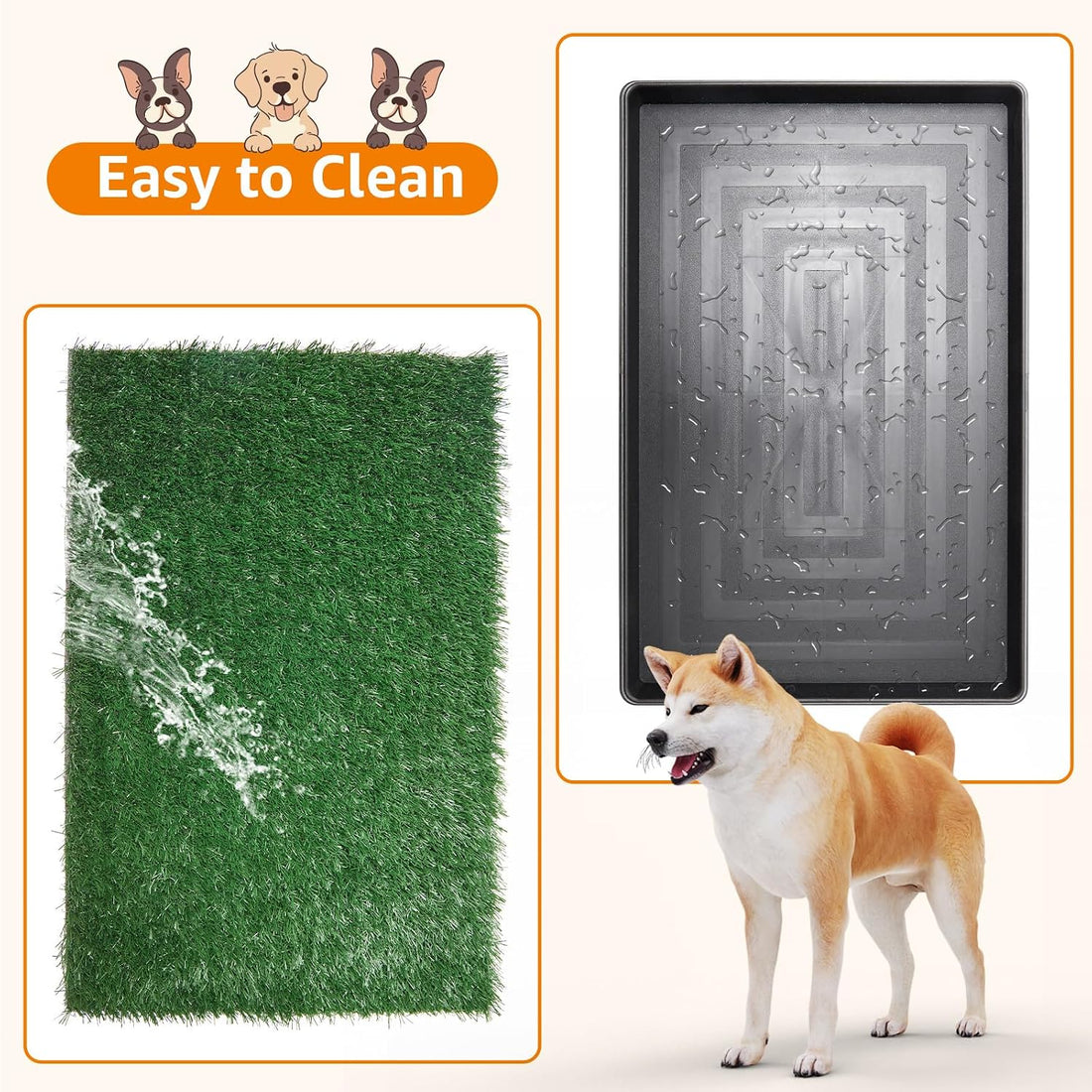 LOOBANI Dog Grass Pad with Tray - 16x20in for Apartment Balcony Use