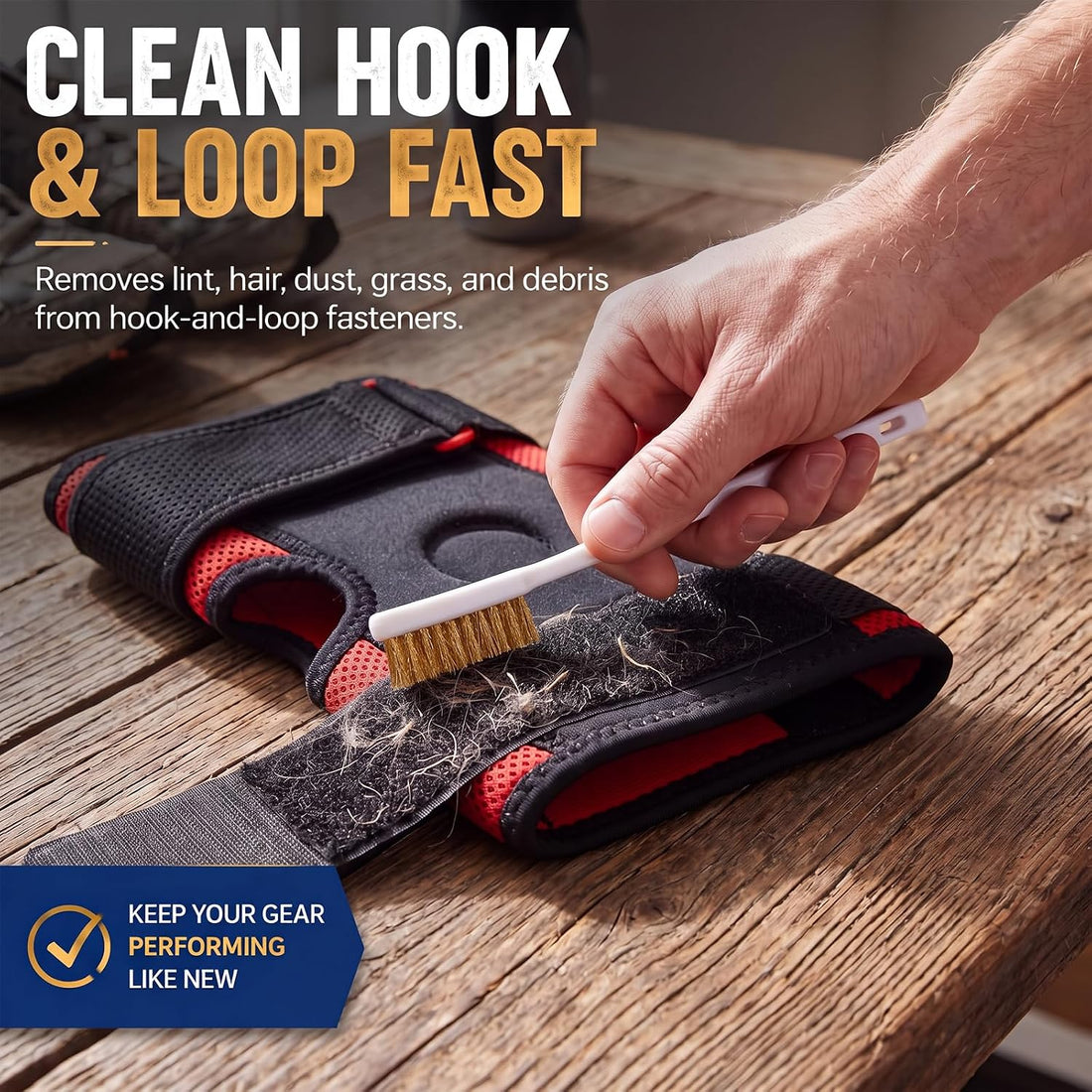 2 Pack Hook and Loop Brush Brass Wire Brush Hook and Loop Cleaner