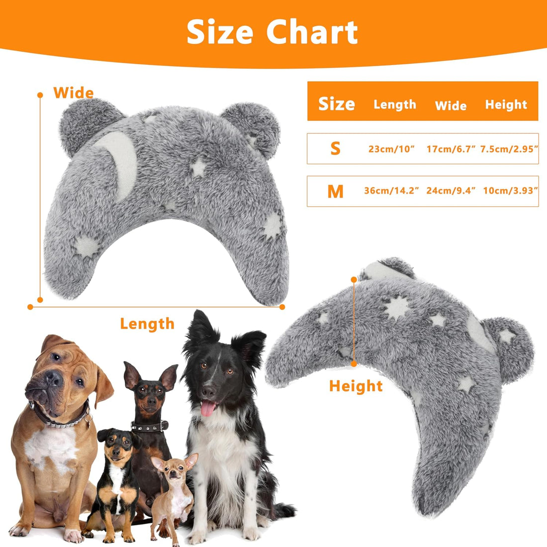 Pet Calming Pillow for Dogs, Soft U-Shaped Pillow Glow in the Dark