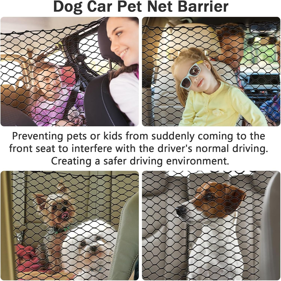 Dog Car Barrier Net Pet Car for SUV-47 Divider Back Seat Barrier Net