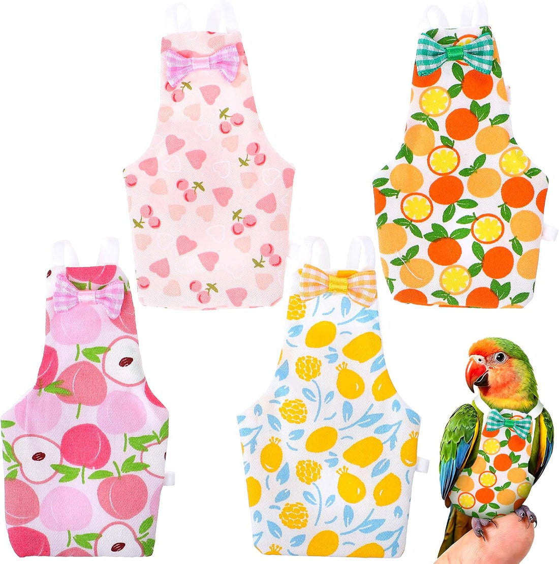 4 Pcs Bird Diaper, Reusable Parrot Diaper with Waterproof Inner