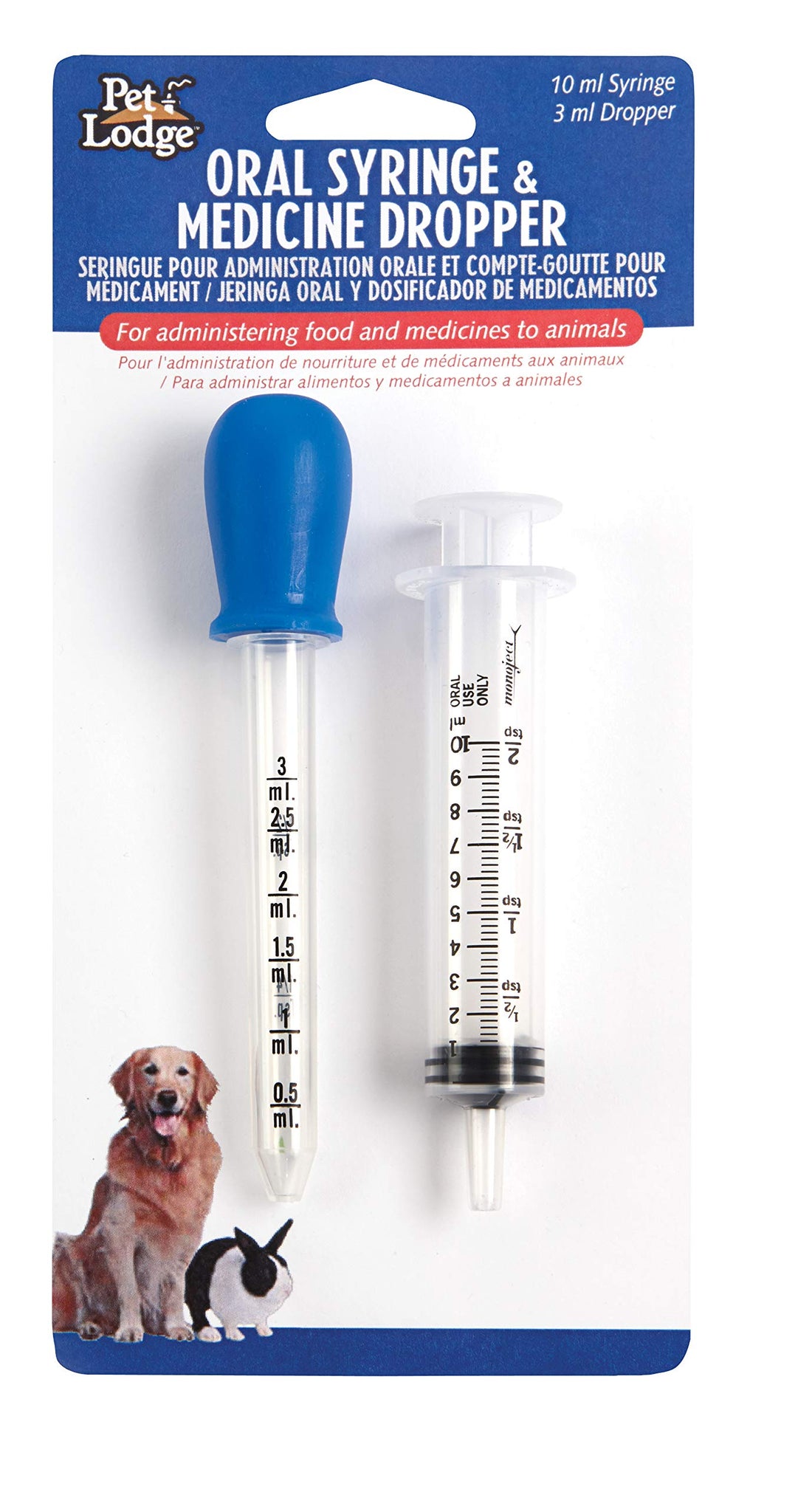 Pet Lodge Oral Syringe & Medicine Dropper for Animals Administer Food