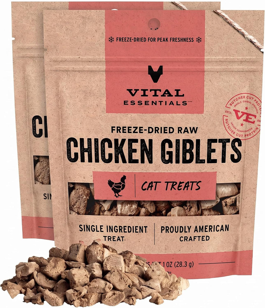 Vital Essentials Freeze Dried Cat Treats, Salmon, 3 oz Bag