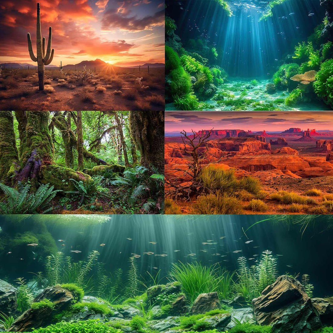 Rock Wall Reptile Habitat Background Greenery-Infused Room Vertical