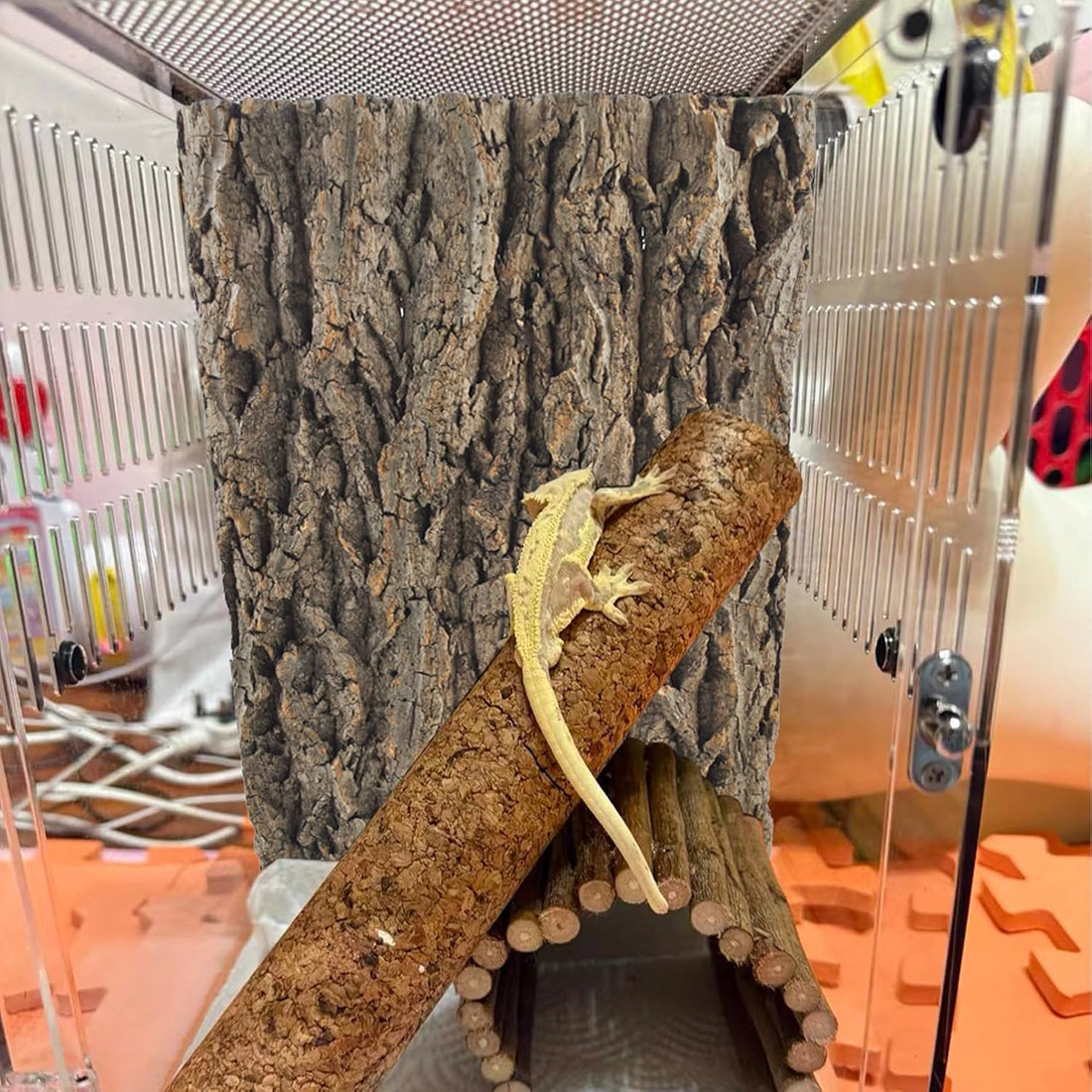 4PCS Reptile Cork Bark Mat,15.74 x 11.81 Inch Natural Cork Wood