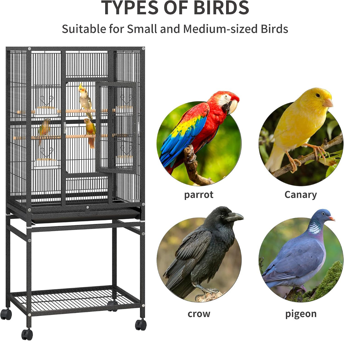 YITAHOME 53.9 inches Metal Bird Cage for Parakeets