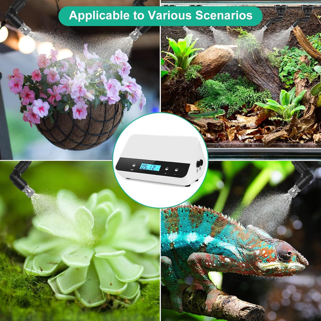 Automatic Reptile Mister with 4 Nozzles | 360° Adjustable Spray