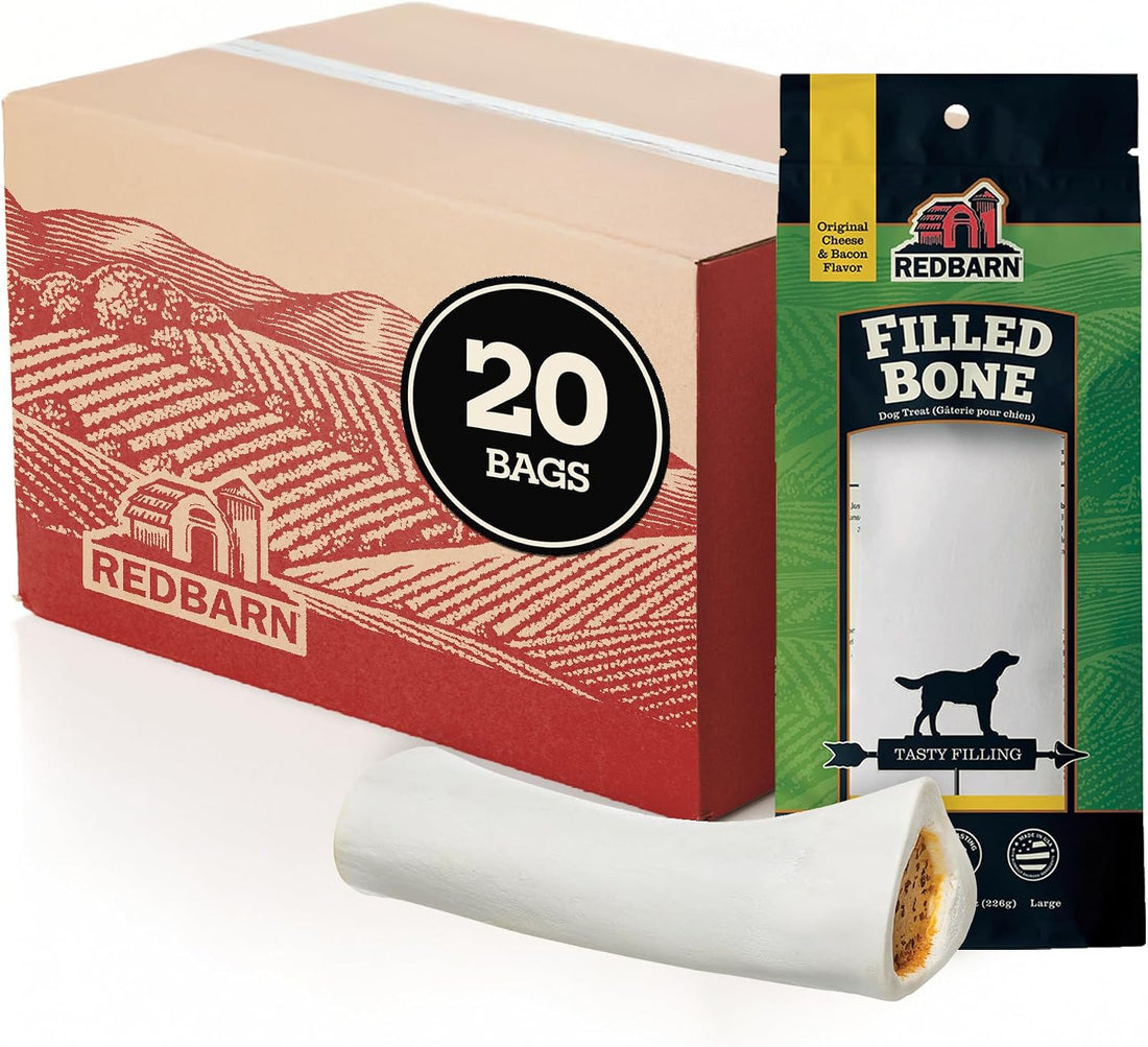Redbarn Large Filled Bones Premium Dog Chew Cheese n' Bacon Flavor