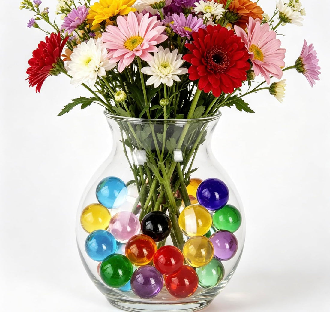 40mm Colorful Solid Glass Marbles 8 Pack Round Decor Balls