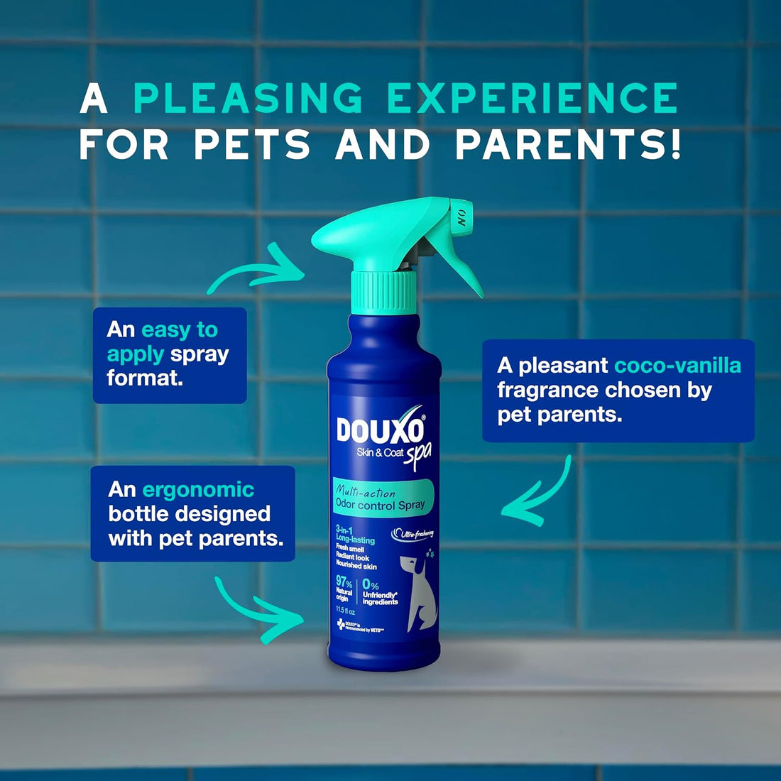 DOUXO SPA Dog Deodorizing Spray, 11.5 fl oz
