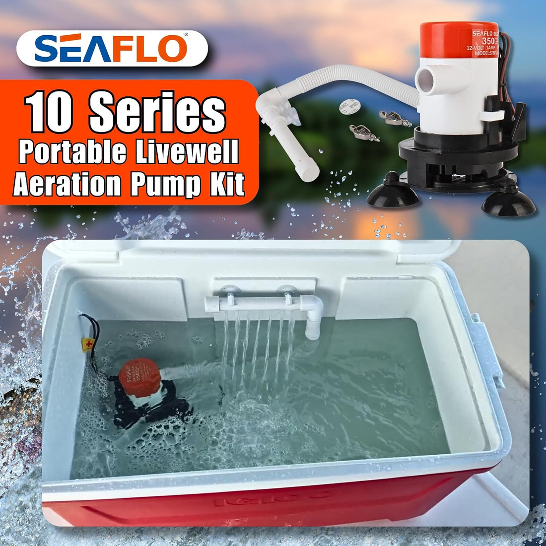 SEAFLO 10 Series Portable Livewell Aerator Kit - 12V, 350 GPH
