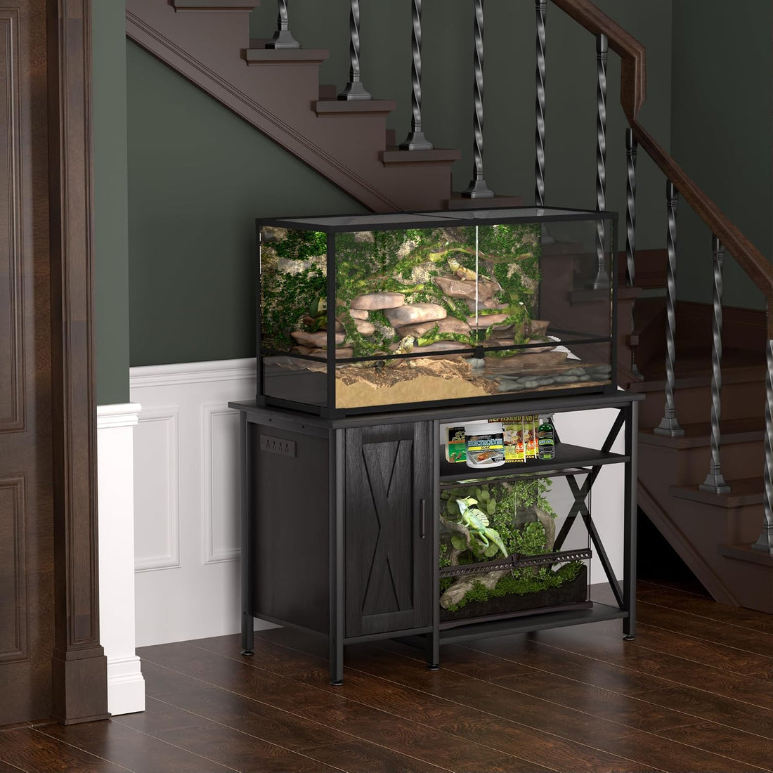 Herture 120 Gallon Reptile Tank Stand, 4x2x2 Reptile Enclosure Stand