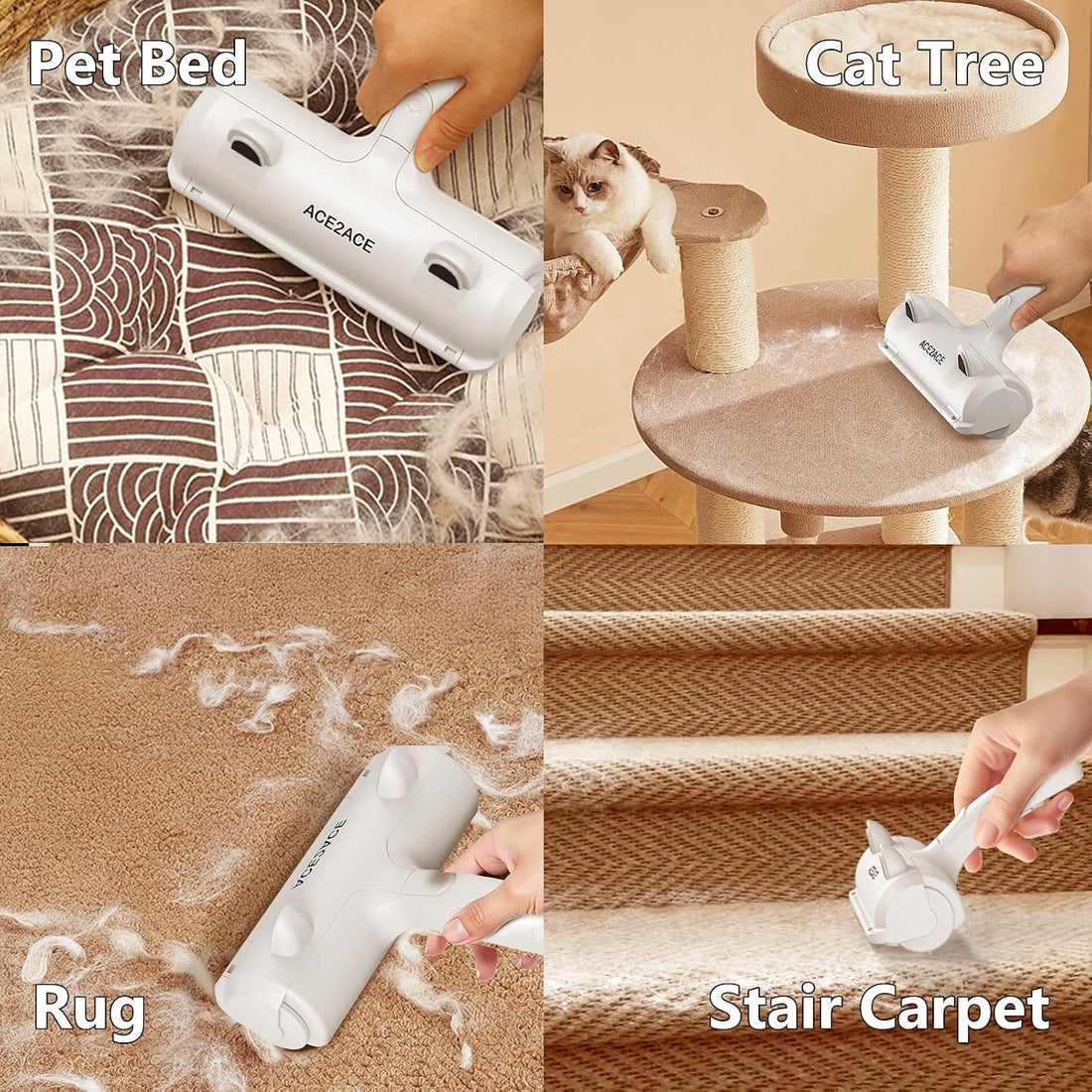 ACE2ACE Pet Hair Removal Tool, Reusable Lint Roller for Pet Hair