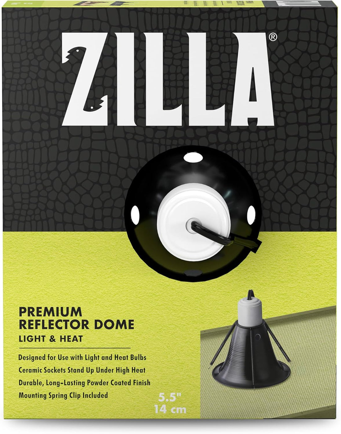 Zilla Premium Reflector Dome Reptile Heat Lamp Fixture, 8.5 Inches
