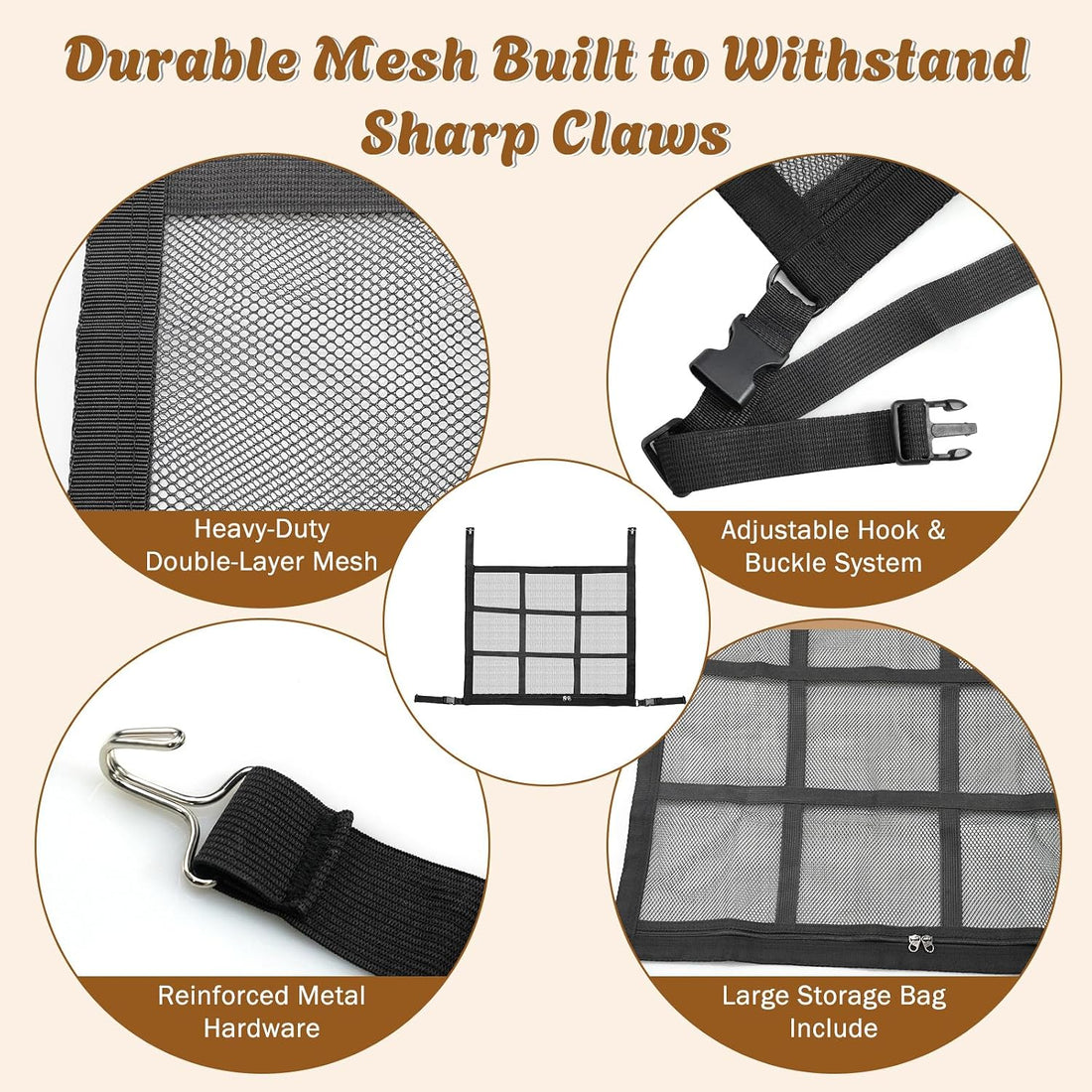 RealPlus Dog Car Barrier with Storage Pockets, 2026 Easy Install