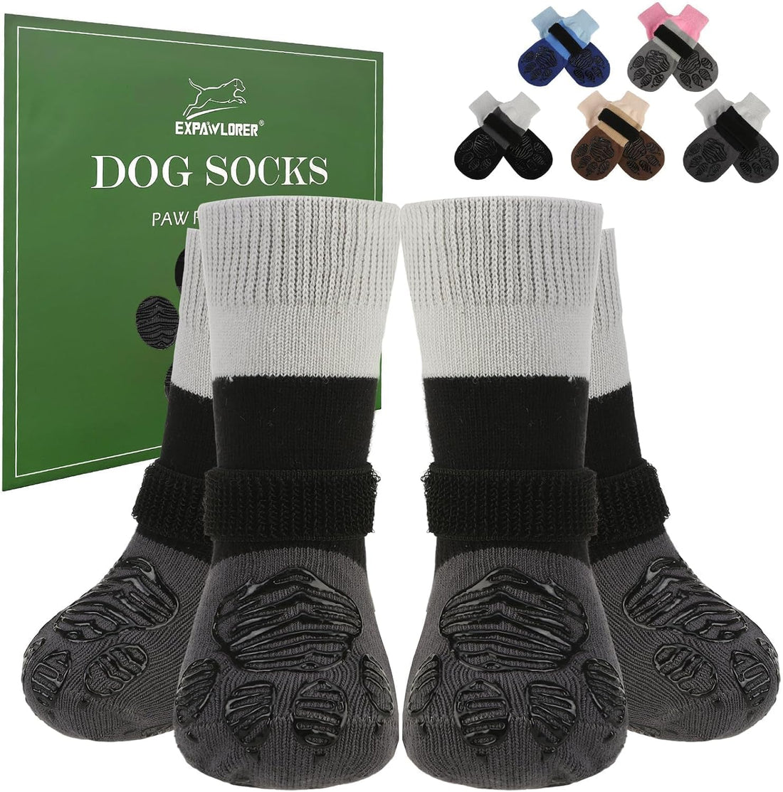 EXPAWLORER Anti Slip Dog Socks to Prevent Licking Paws,Anti Off Dog