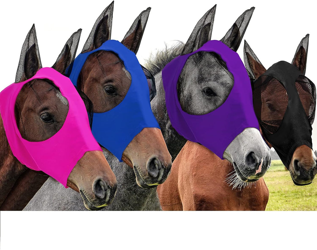 Frienda 4 Pcs Horse Fly Mask with Ear