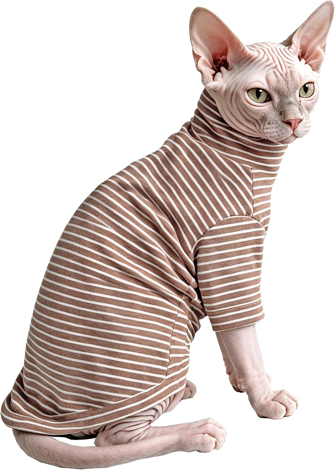 Striped Sphynx Cat Clothes Hairless Cat Fleece Sweater