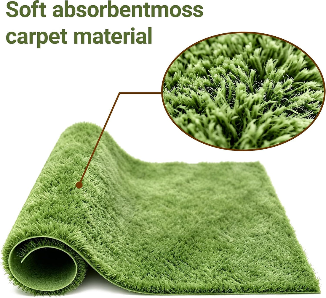 Reptile Carpet Substrate, Washable Absorbent Moss Mat Bedding Liner