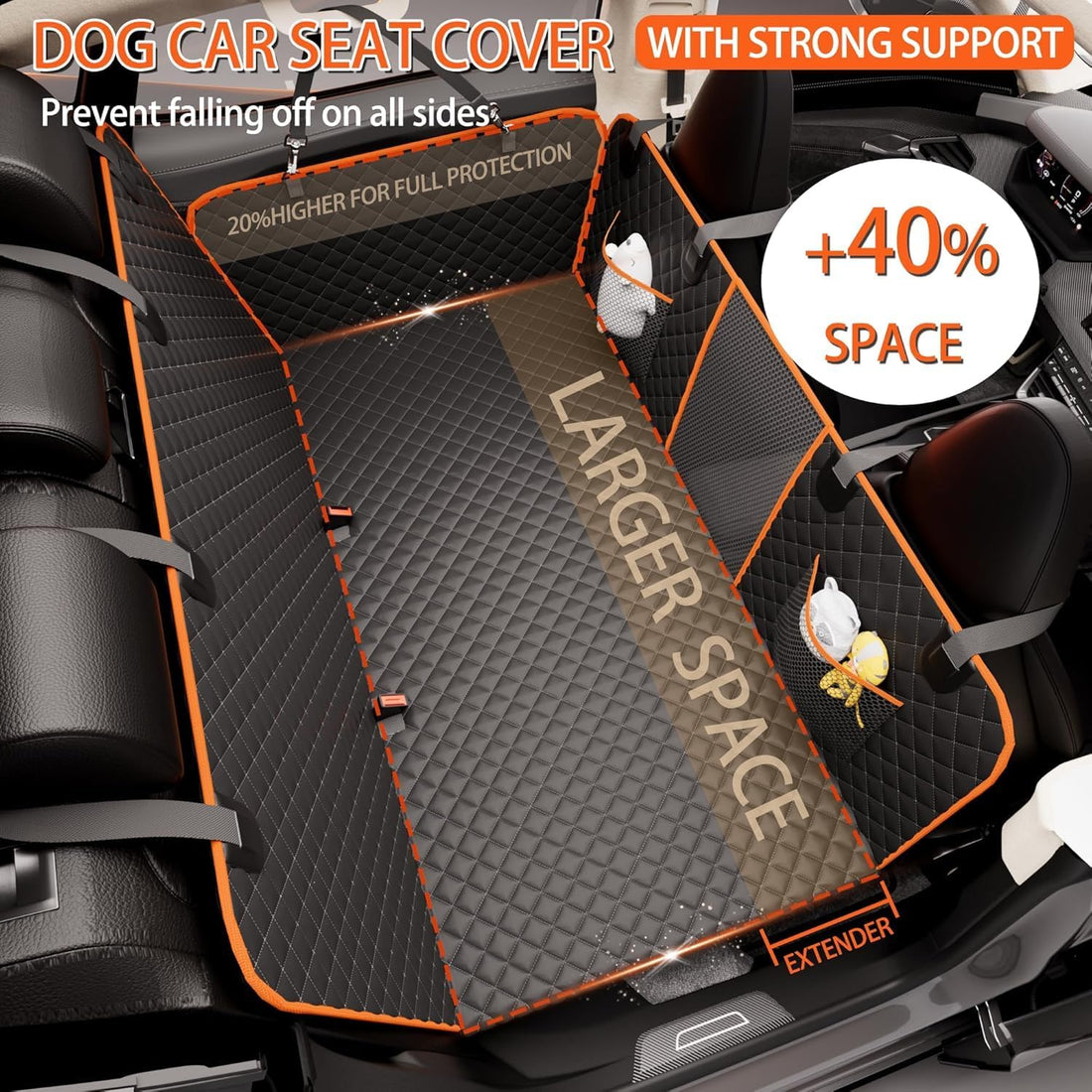 Back Seat Extender for Dogs,Heavy-Duty Dog Car Seat Cover for Back
