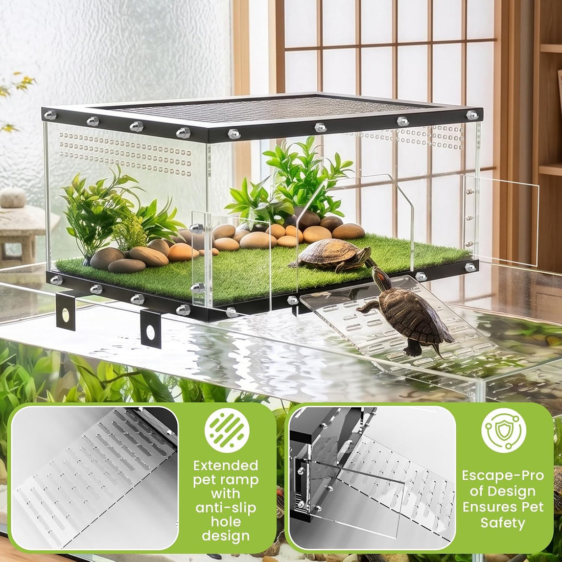 ALOTIKI XL Turtle Basking Platform for 17-27.5 in Wide 75/90/120 Gal
