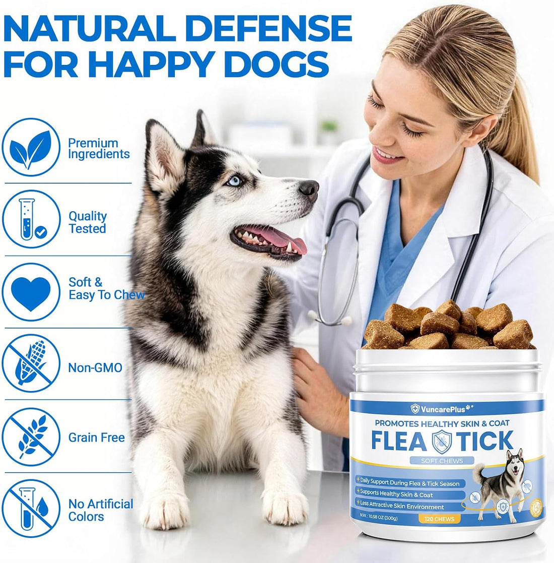 Flea and Tick Soft Chews for Dogs, 120 Count