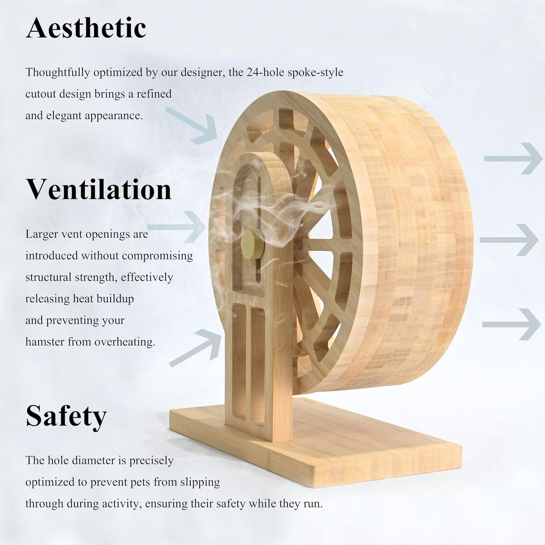 7" Silent Wooden Hamster Wheel