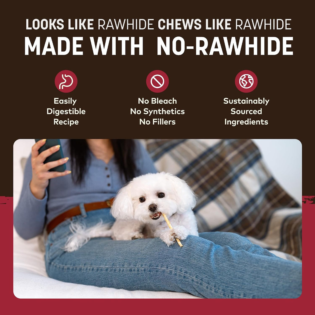 Earth Animal No Hide Stix - Rawhide Free Dog Chews Sticks 20 Count