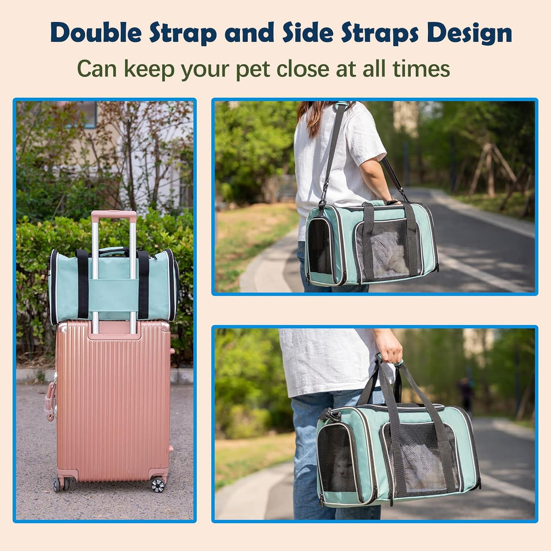 Cat, Dog Carrier for Small Medium Pet Carriers Up to15Lbs